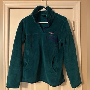 Patagonia Women’s M Synchilla Snap-T Pullover Fleece Teal Green Classic